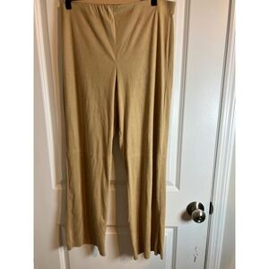 MAX STUDIO Tan Suede Like Wide‎ Leg Pants Women